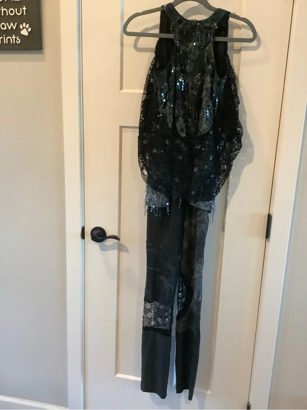 Girls Black Sequin Performance Pants - Sleek Stage Style